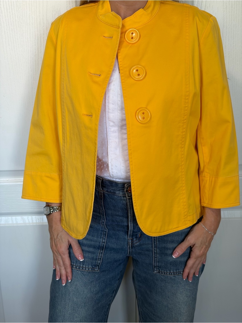 NWT Coldwater Creek Twill Jacket Size 10 Yellow